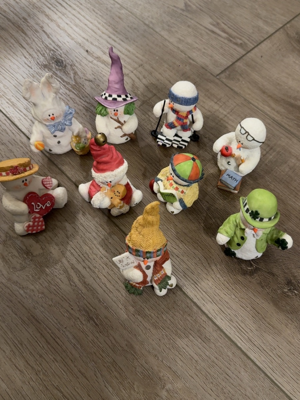 Lot of 9 Sarah’s Attic, Inc. Snowman Figurines